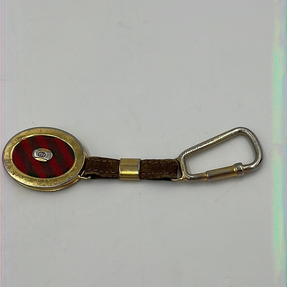 Authentic OLD GUCCI Interlocking G Tag Plate Key Ring Charm - Picture 13 of 15